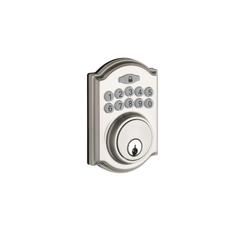 Heritage Electronic Push Button Deadbolt In Satin Stainless